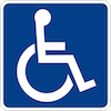 Handicapped Accessible Handicapped Accessible Sign featuring a white wheelchair symbol on a blue background
